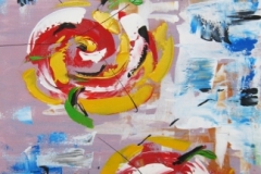 rose dopo tramonto, 40x80 cm, acrylico su tela, 14