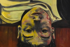 HNBraco, Kopf nach unten, oil on canvas, 80x80 cm